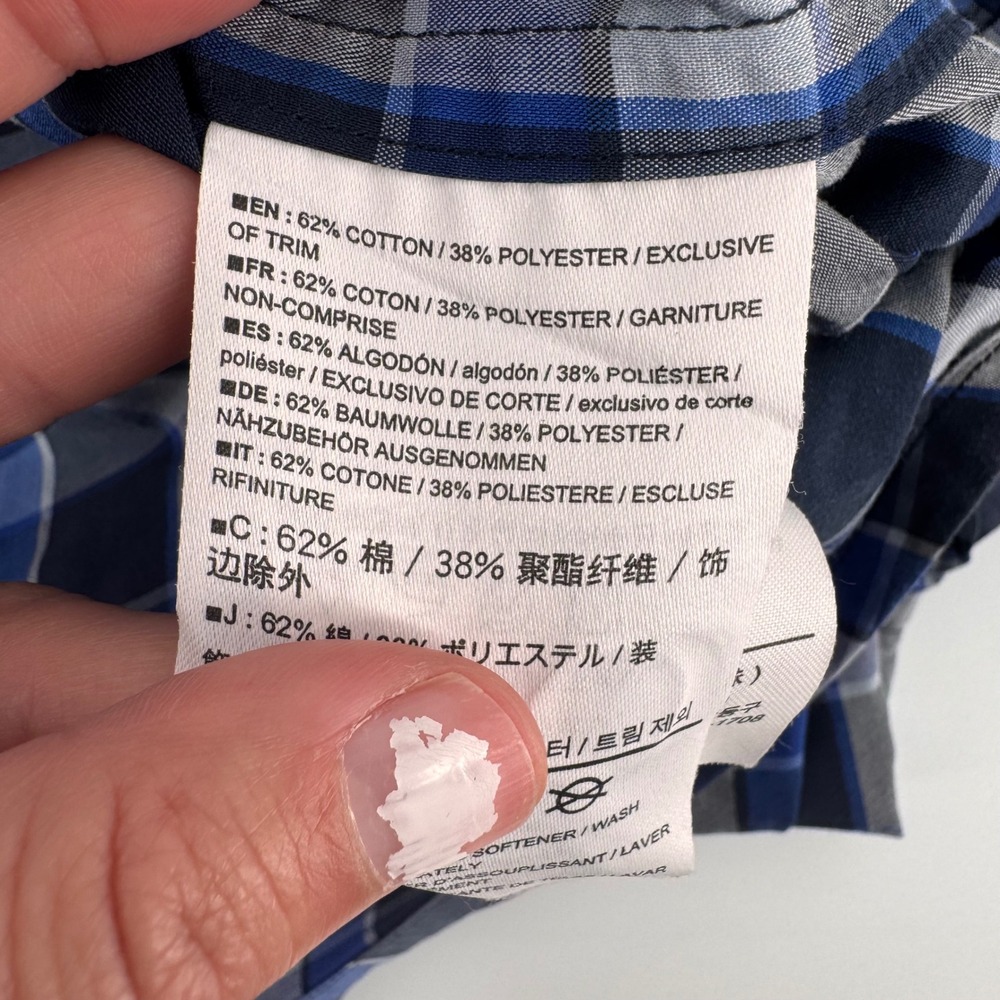Arc'teryx Button Down Shirt Mens XXL Blue Plaid Short Sleeve Cotton Blend 8897 - Picture 7 of 8